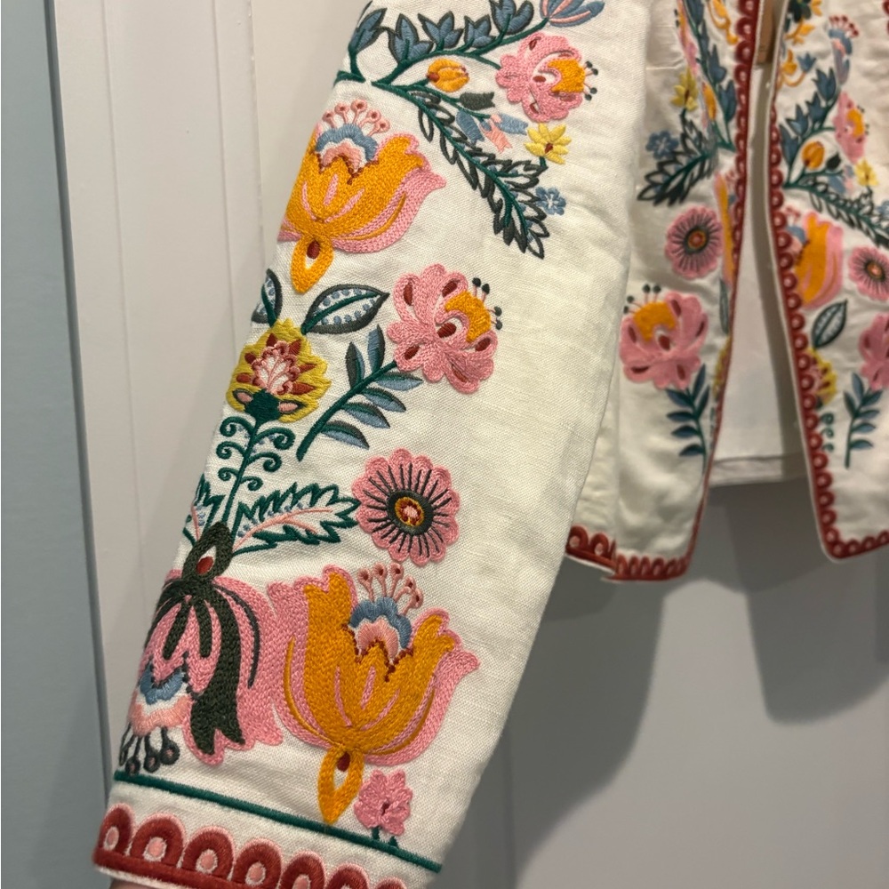 Boden jacket NWT 6 embroidered item jacket Islington Multi Floral Embroidery - Picture 12 of 15